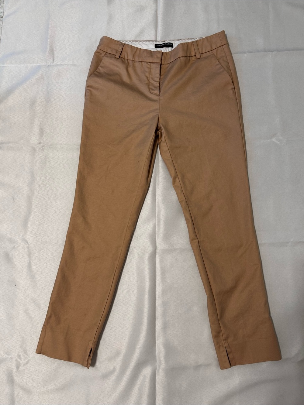 Dalia Collection Modern Fit Pants in Beige and Ivory